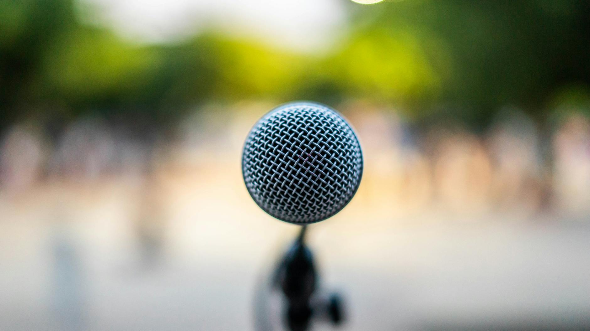 microphone on stage during performance